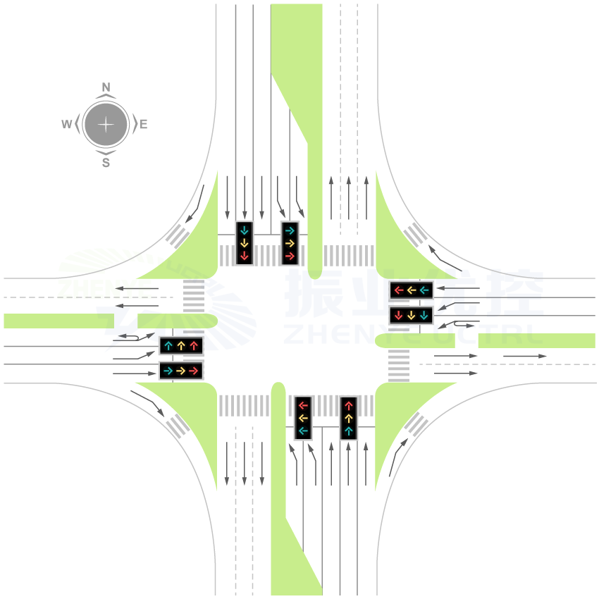 图1 科技大道-仁爱路交叉口渠化图