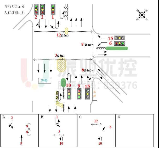 图3 105国道-香江动物园路口基础信息图（优化前）