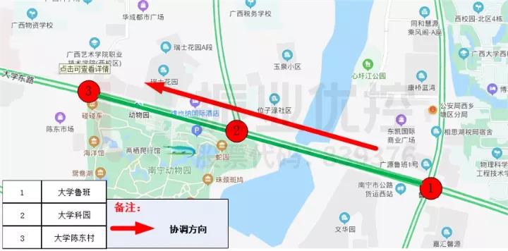 图1 鲁班路-大岭路协调路段地理位置图