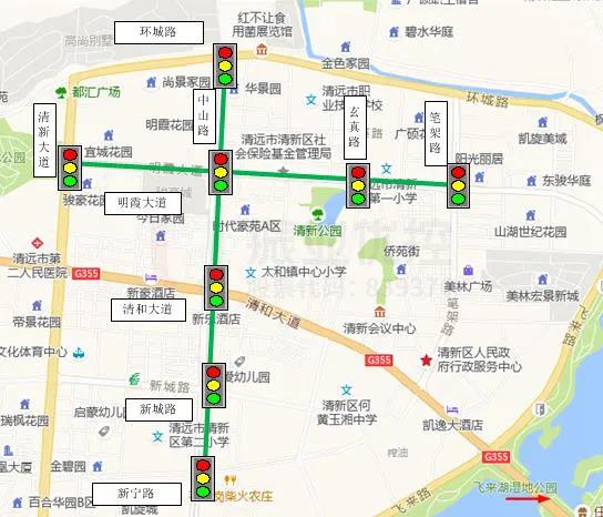 图1 明霞大道、中山路位置示意图