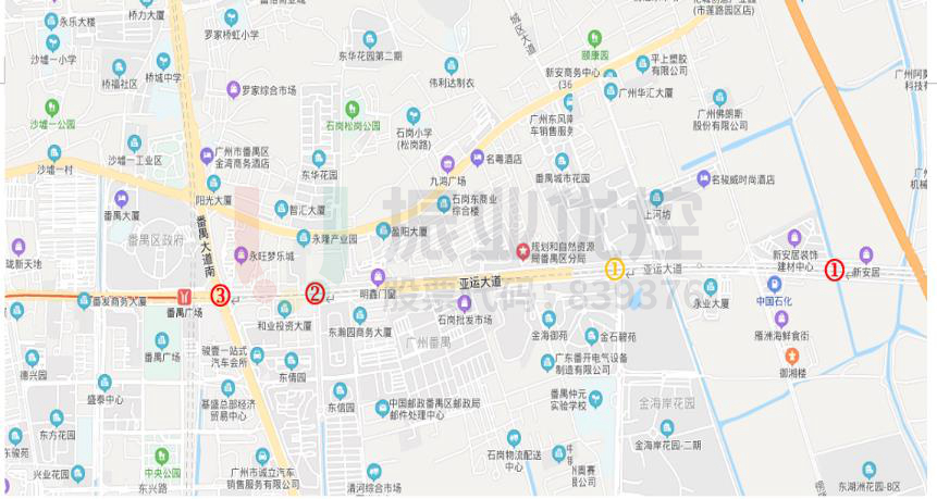 图12 亚运大道片区预案设置点位图