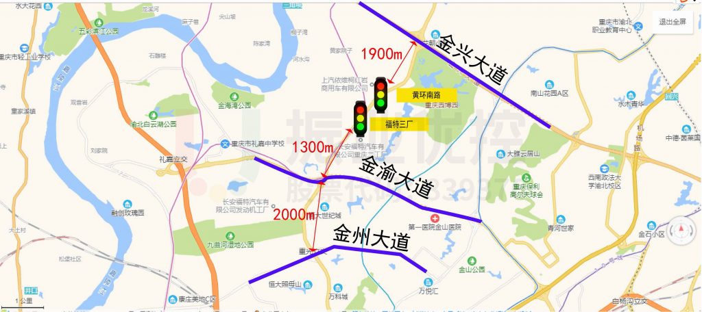 图3 金山大道周边道路连接示意图