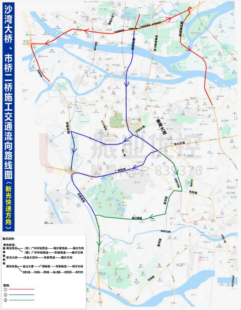 图3 新光快速方向绕行路线图