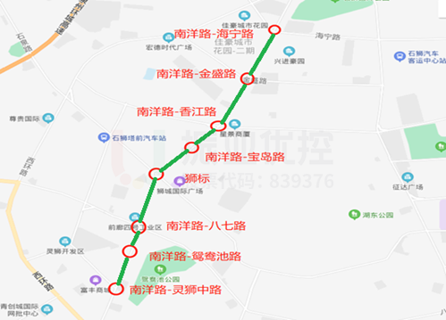 图1 南洋路绿波路口分布图