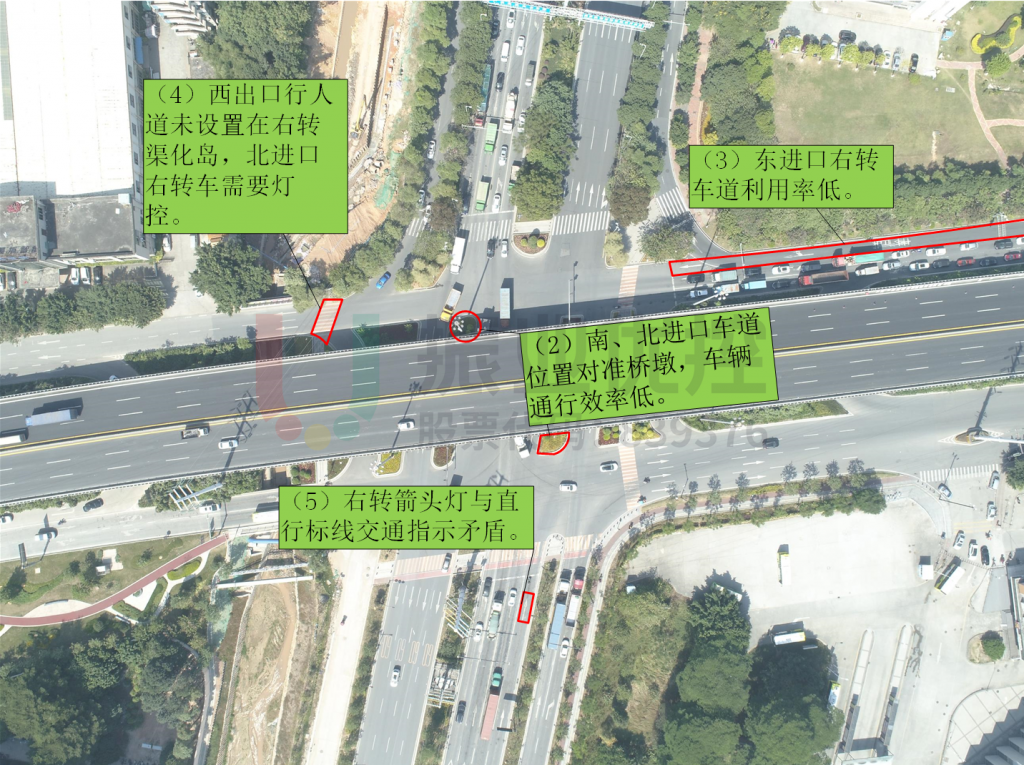 图4 荔新路香山大道路口存在问题