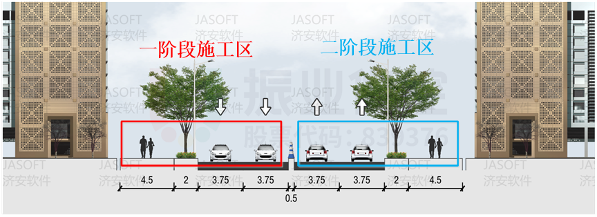 图7 宾川路（兴盛路-漾濞路）施工横断面图