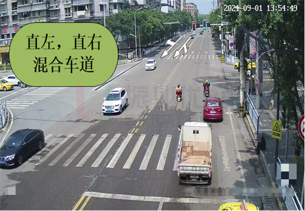 图6-1 歇马正街路口碚青路道路车道情况优化前