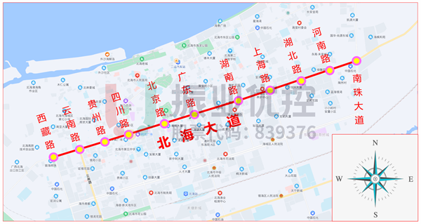 图1 北海大道（西藏路-南珠大道）地理位置图